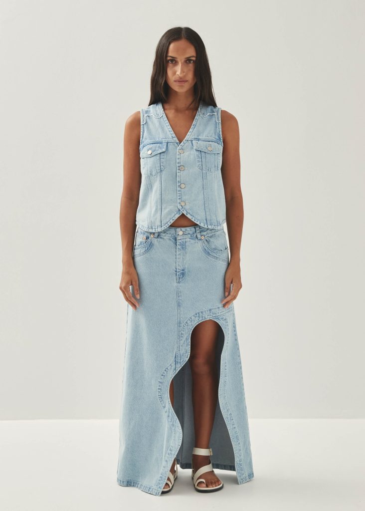 Carmina Light Blue Denim Skirt