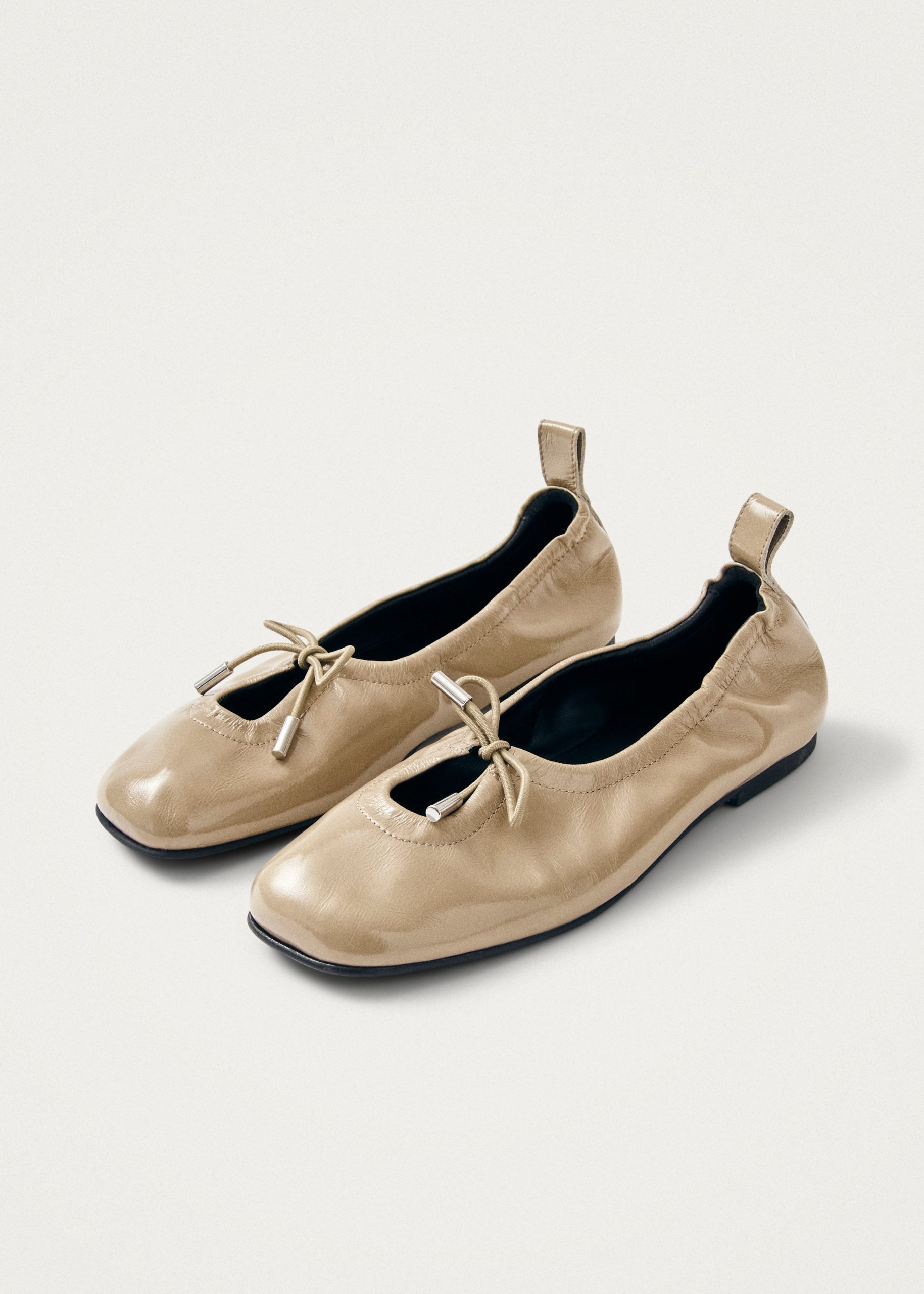 Rosalind Beige Patent Leather Ballet Flats - Image 5