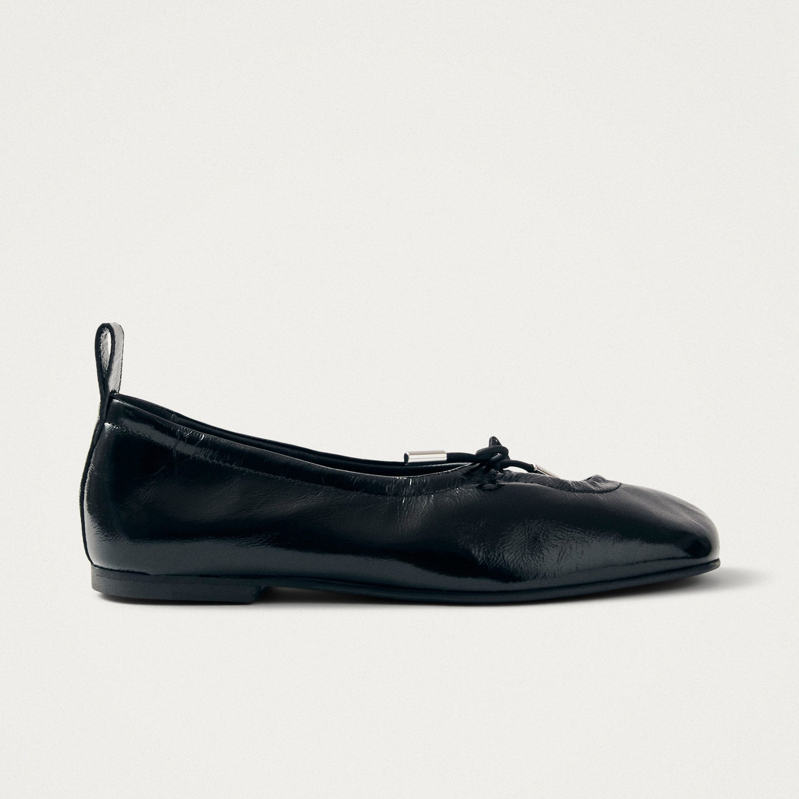 Rosalind Black Patent Leather Ballet Flats - Image 3