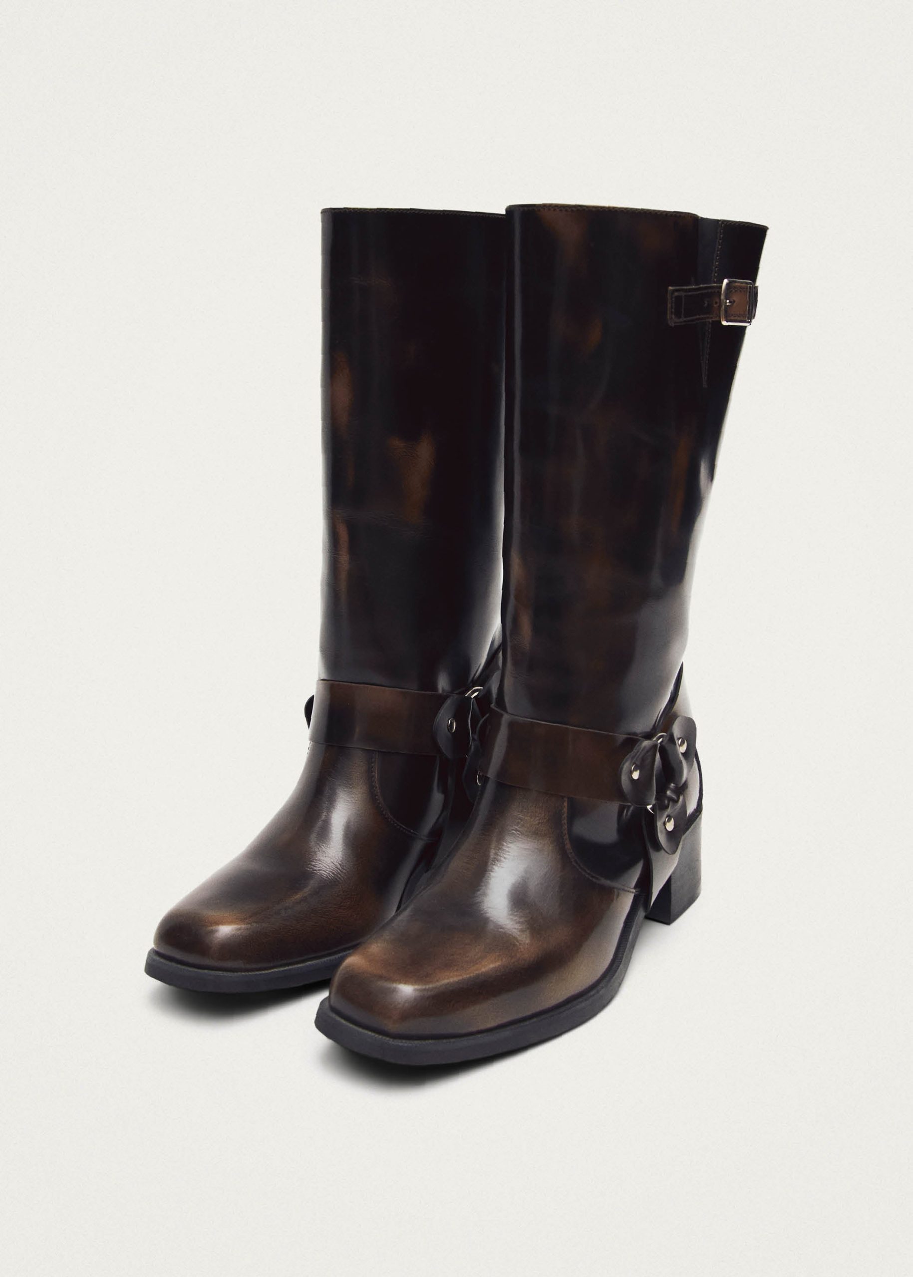 Rocky Brushed Brown Leather Boots - Image 4