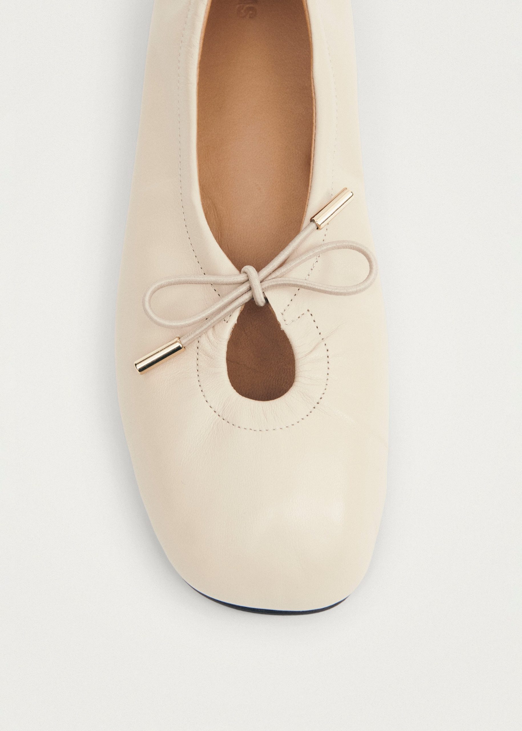Rosalind Cream Leather Ballet Flats - Image 7