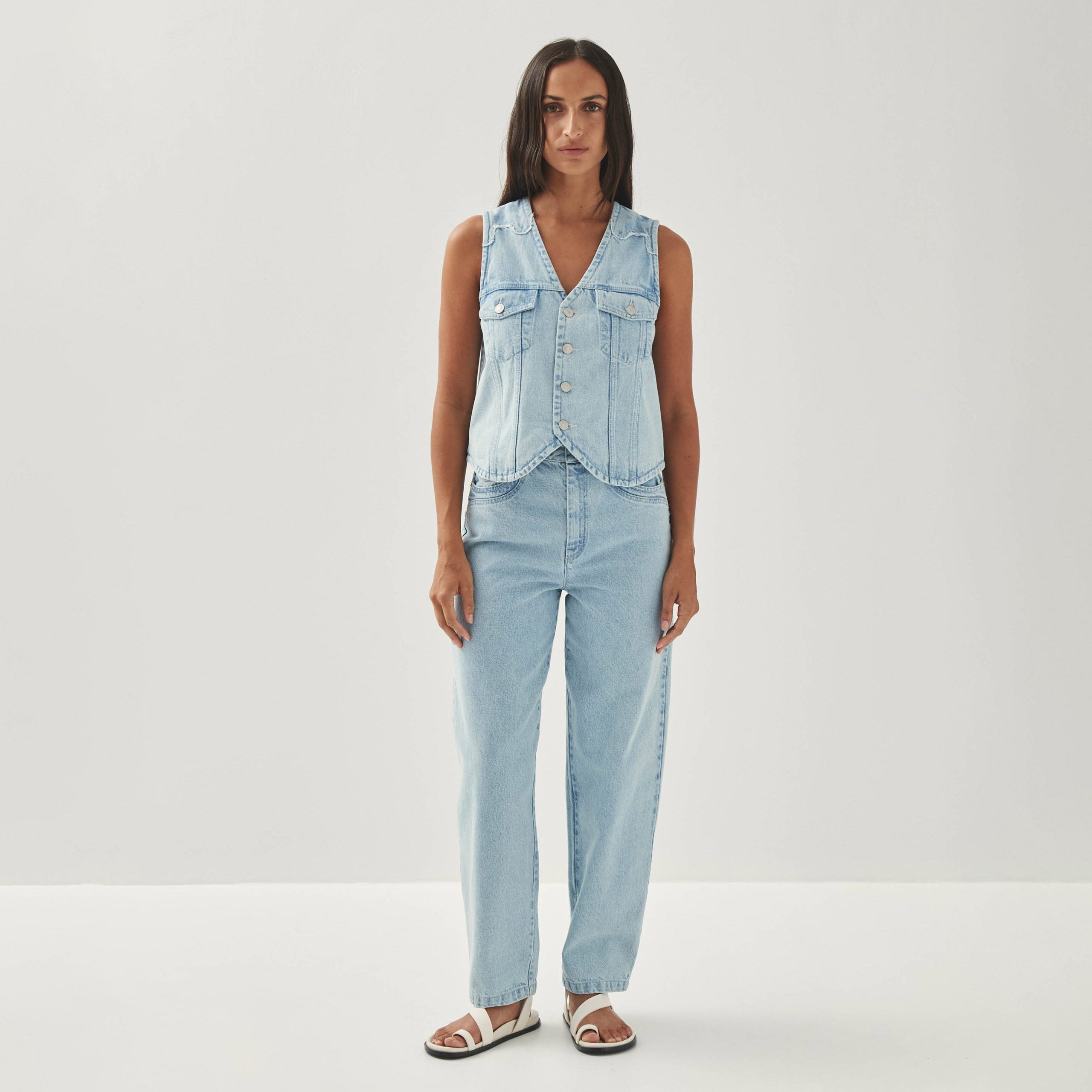 Lorenza Light Blue Denim Trousers - Image 3