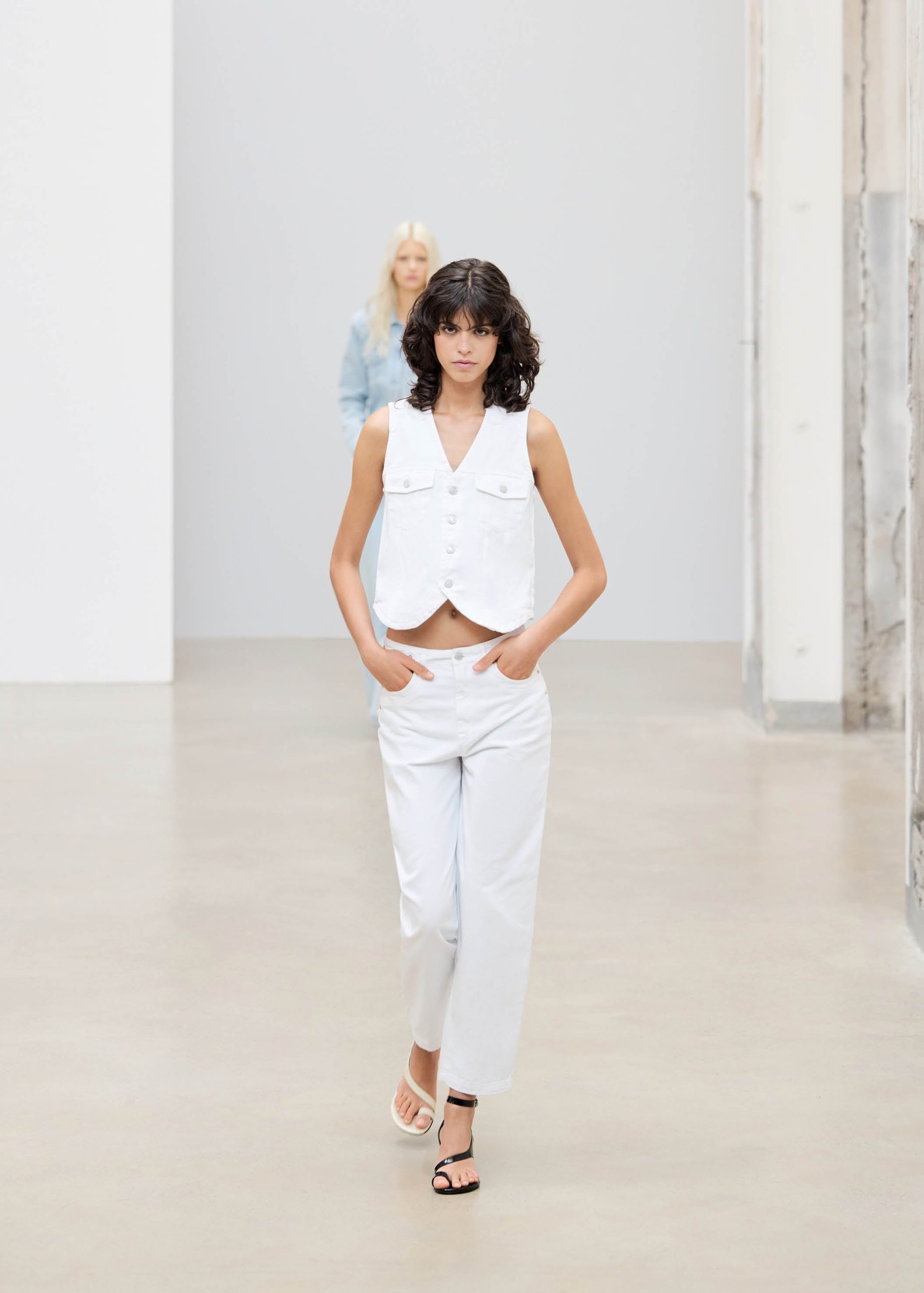 Lorenza White Denim Trousers - Image 2