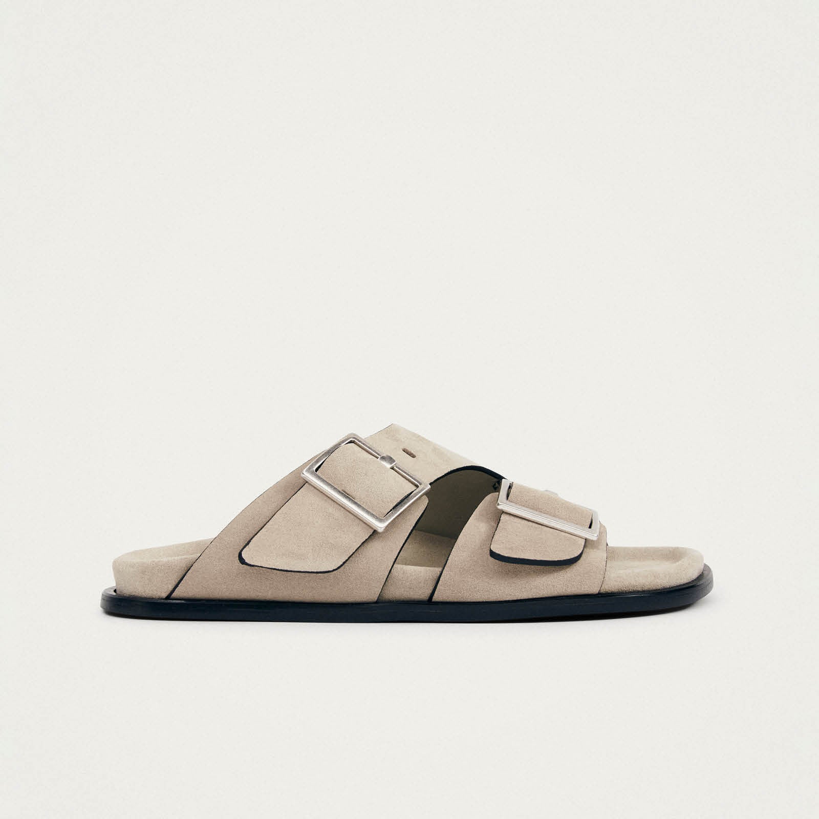Alba Suede Beige Leather Sandals - Image 3