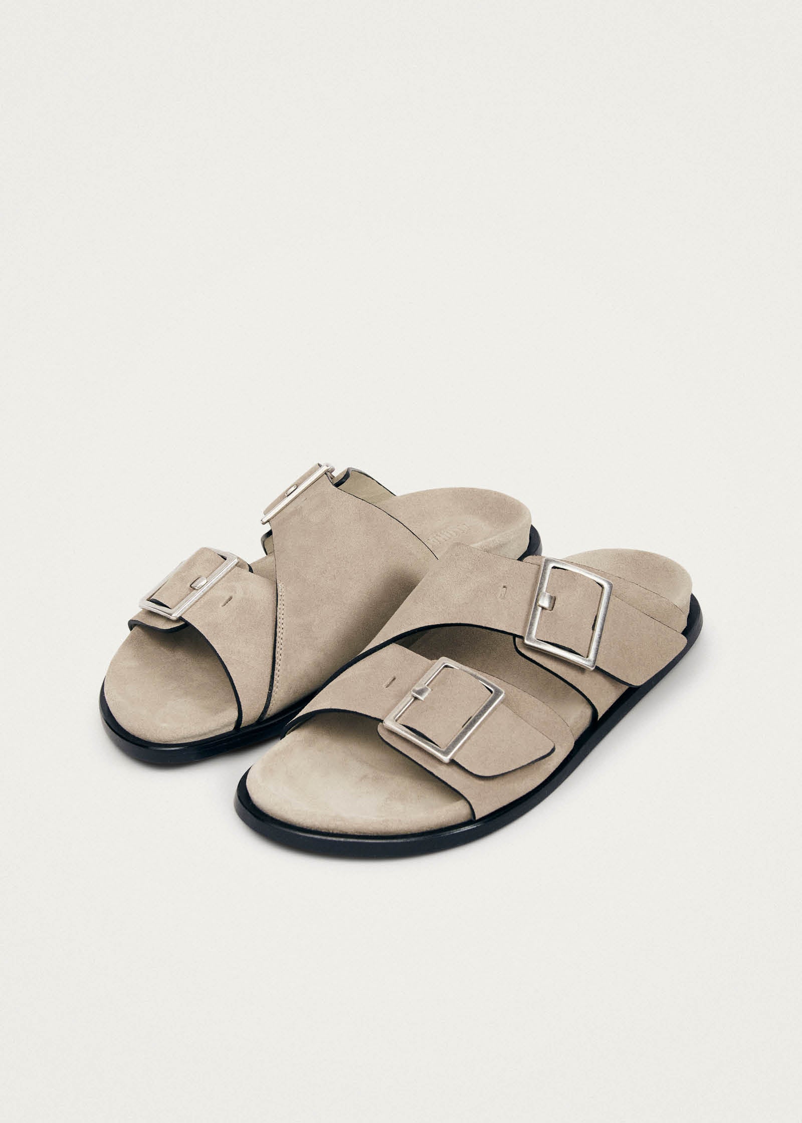 Alba Suede Beige Leather Sandals - Image 8