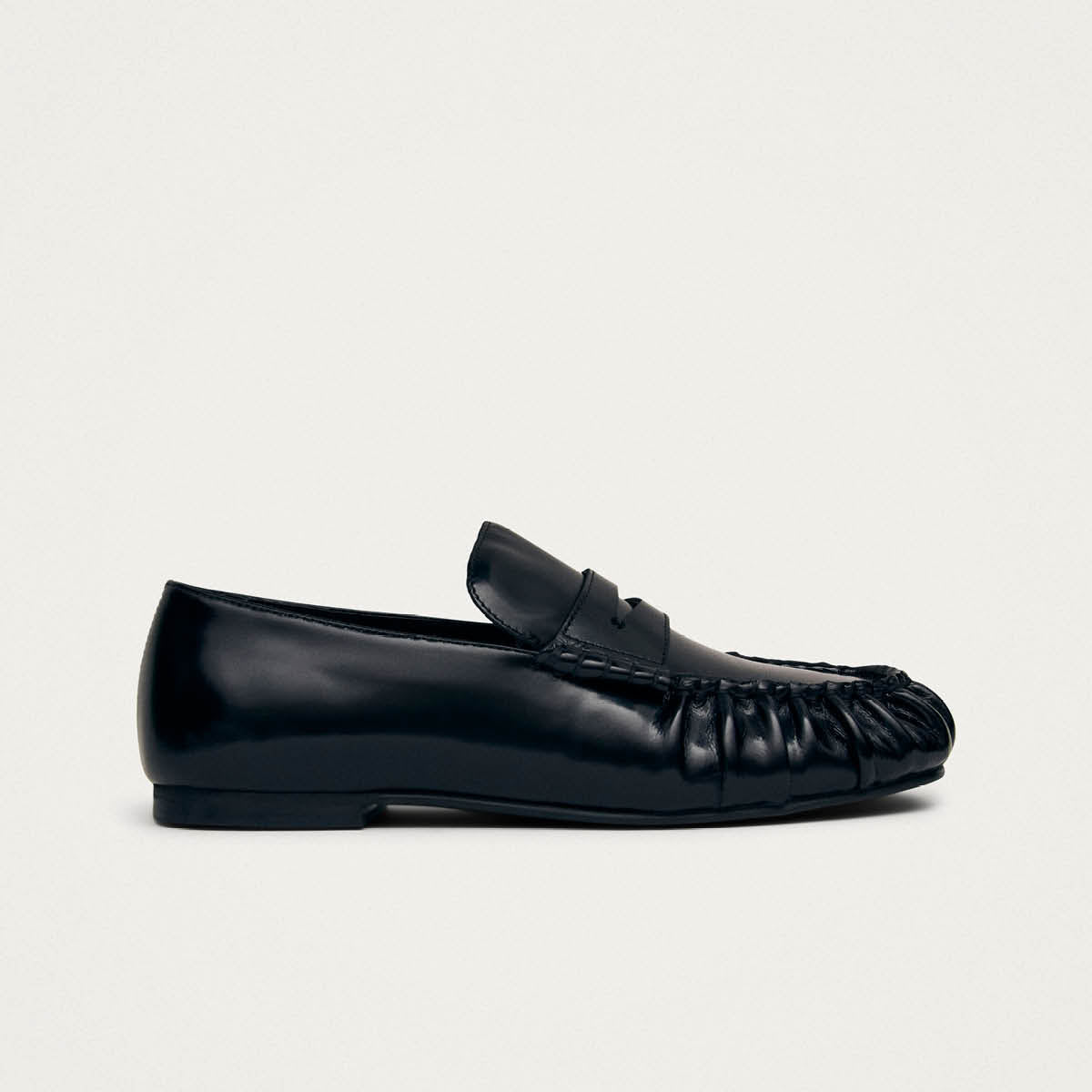 Aven Black Leather Loafers - Image 3