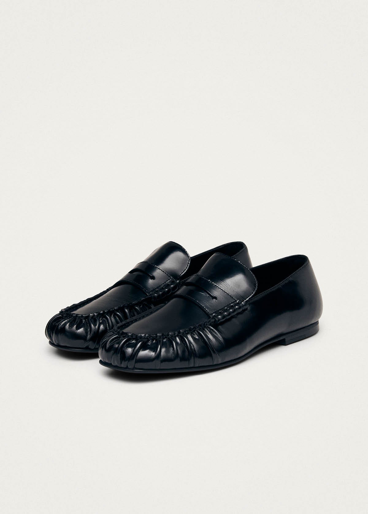 Aven Black Leather Loafers - Image 6