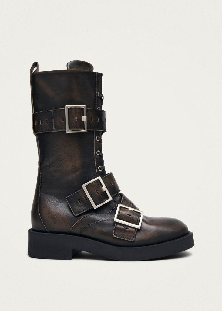 Avril Brushed Brown Leather Ankle Boots