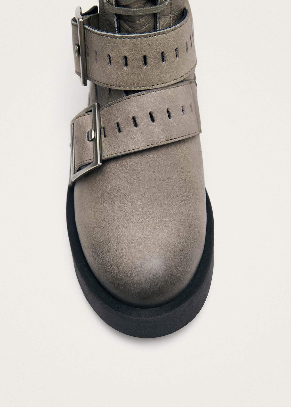 Avril Vintage Grey Leather Ankle Boots - Image 6