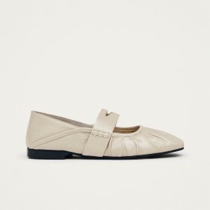 Bargo Cream Leather Ballet Flats