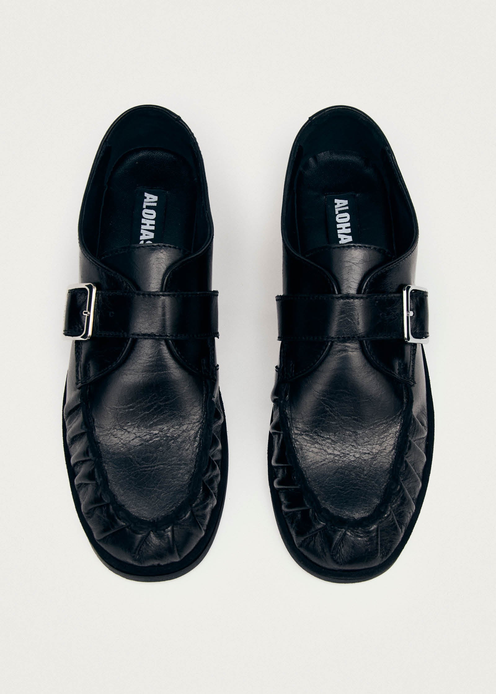 Brandy Black Leather Loafers - Image 4