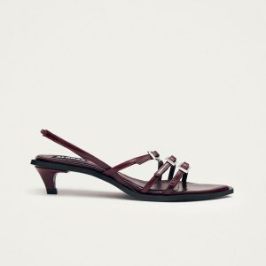 Britney Burgundy Leather Sandals