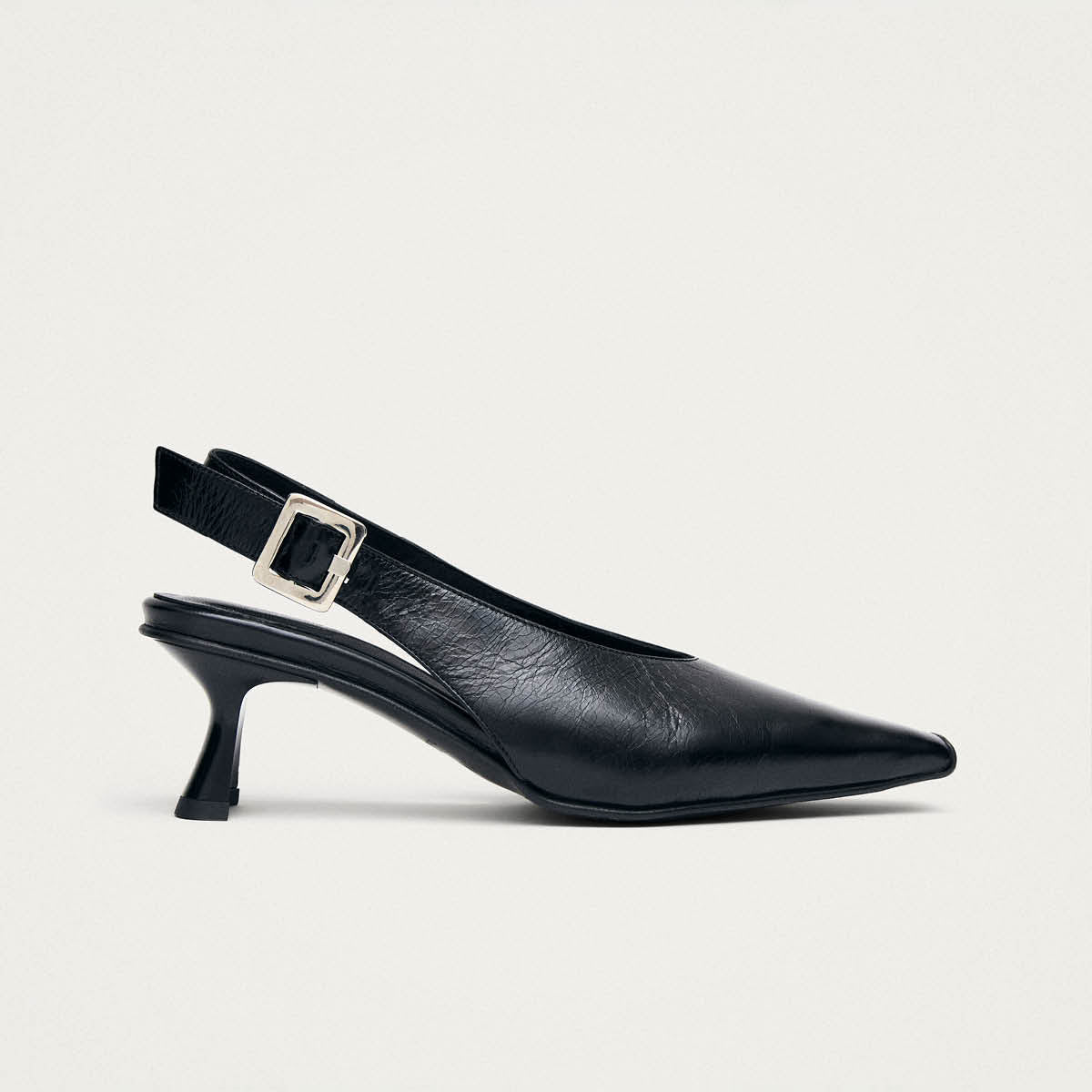 Cendra Rift Black Leather Pumps - Image 3