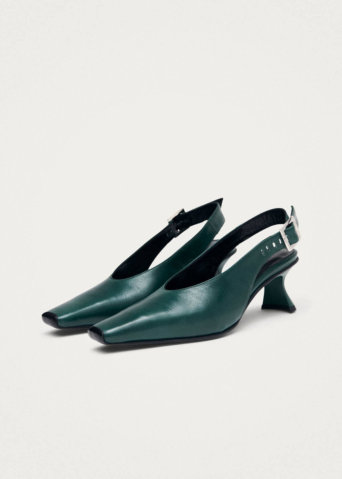 Cendra Rift Dark Green Leather Pumps - Image 6