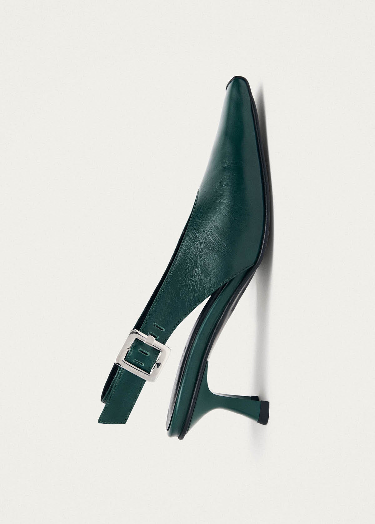 Cendra Rift Dark Green Leather Pumps - Image 5