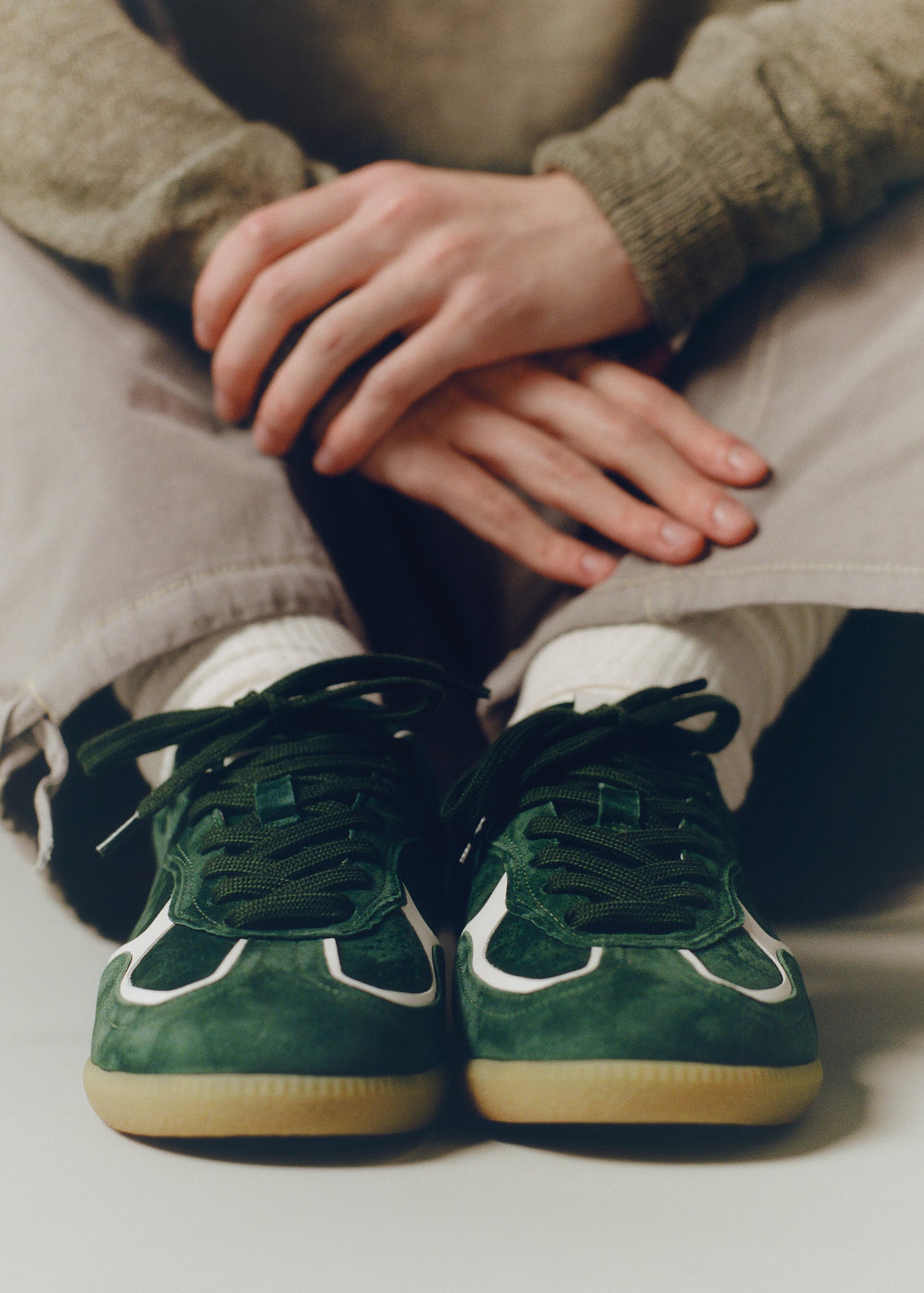 Tb.490 Rife Forest Green Leather Sneakers - Image 2