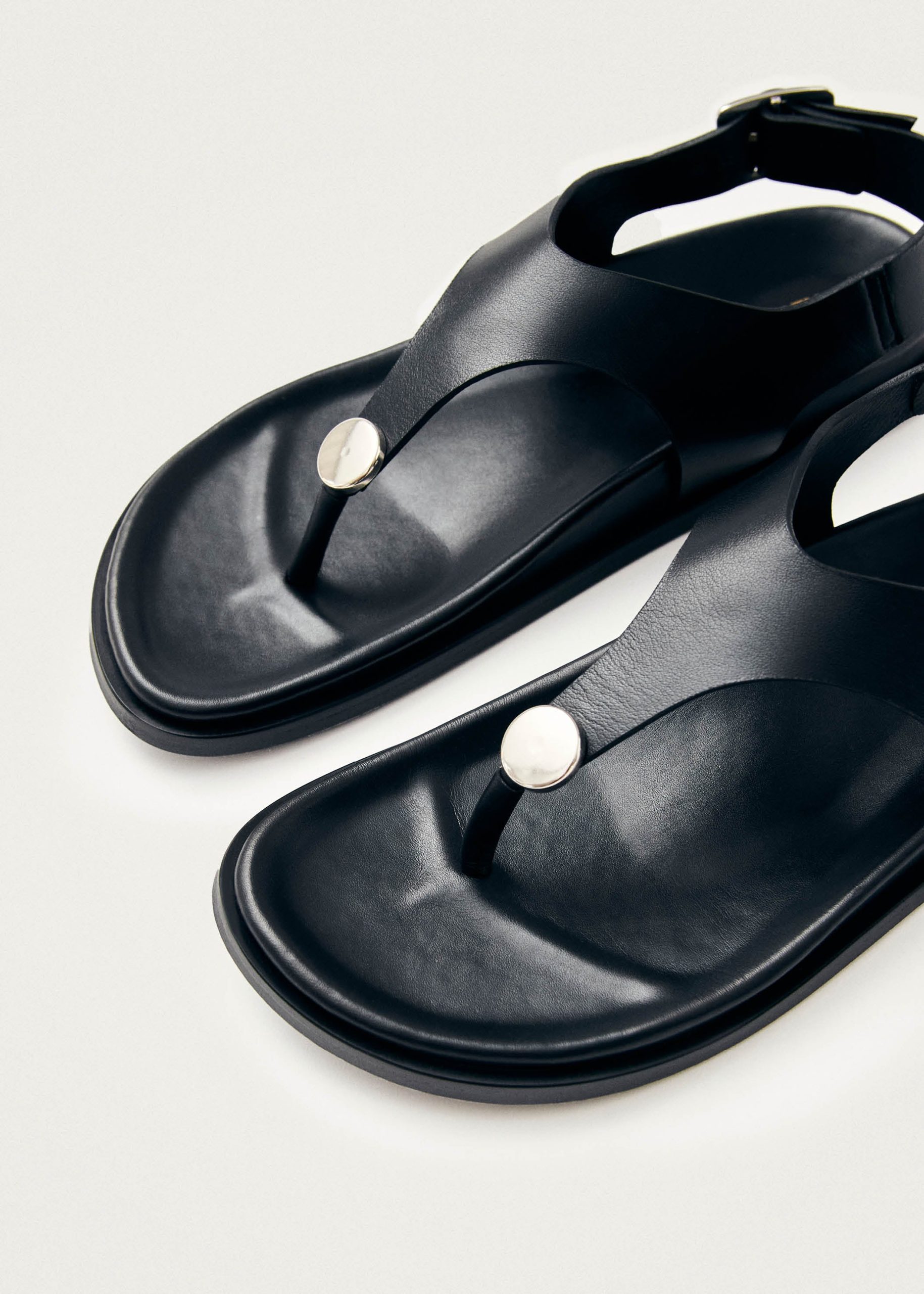 Harbor Black Leather Sandals - Image 7