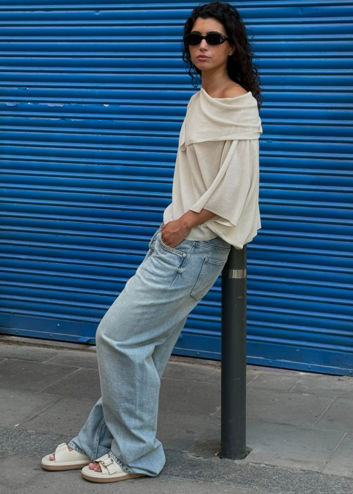 Harper Cream Leather Sandals - Image 8