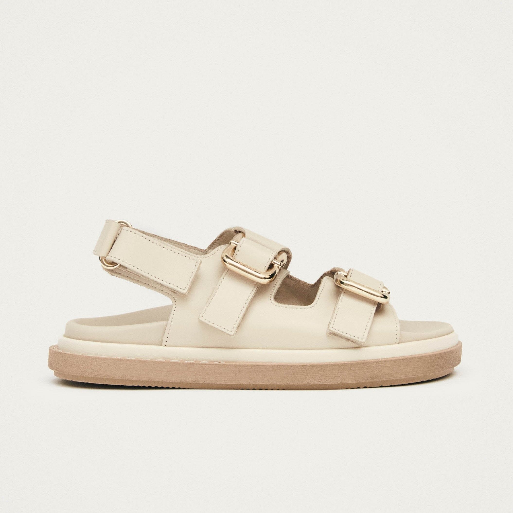 Harper Cream Leather Sandals - Image 3