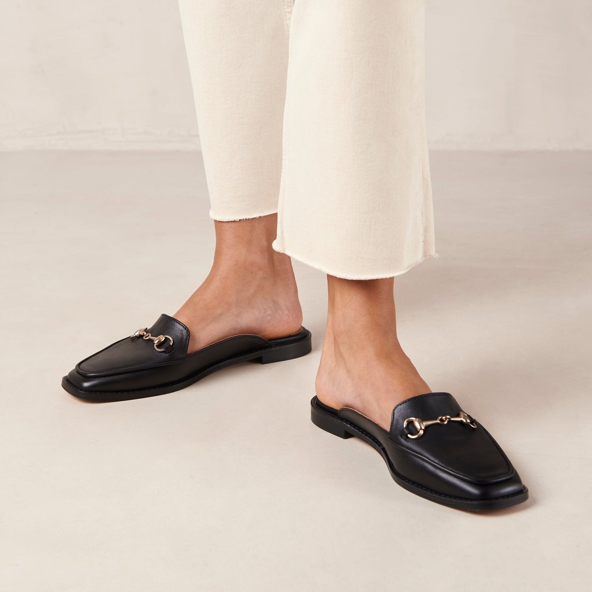 Kais Black Leather Mules - Image 3