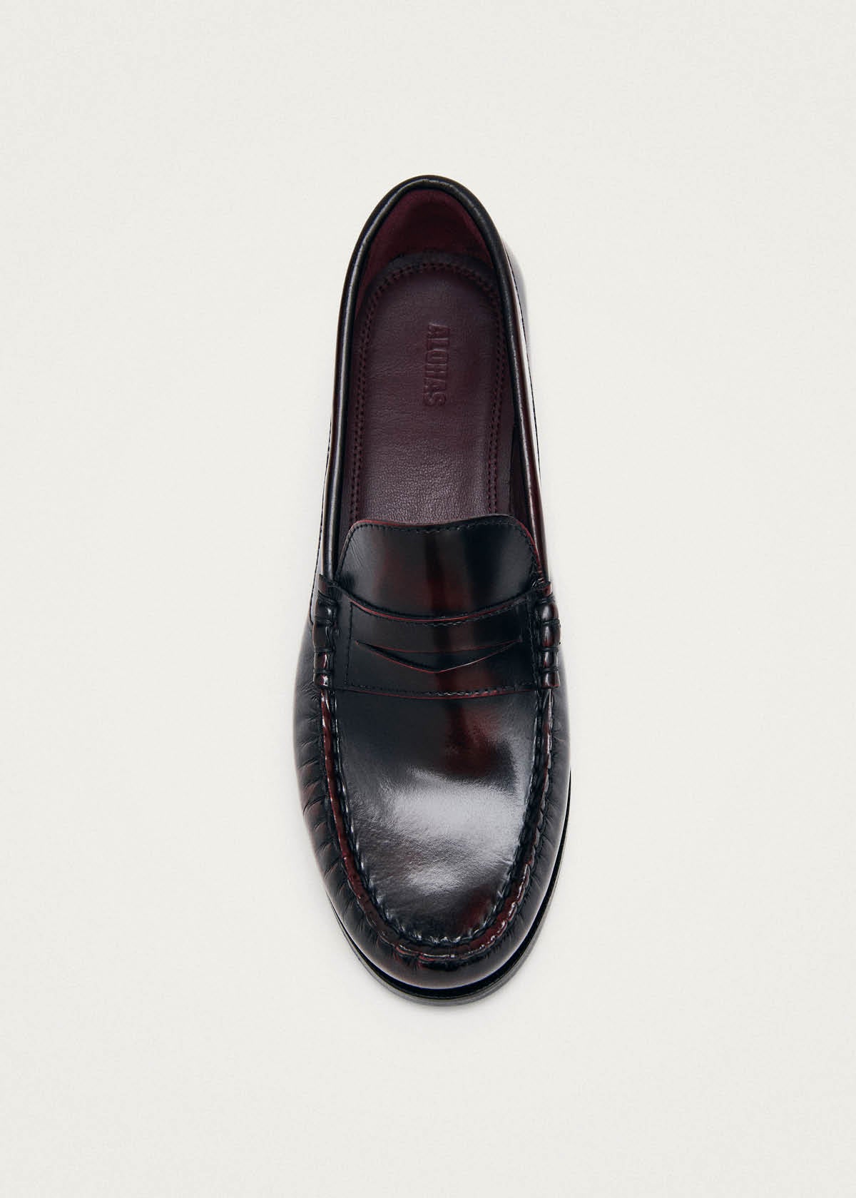 Rivet Brushed Burgundy Leather Loafers - Image 5