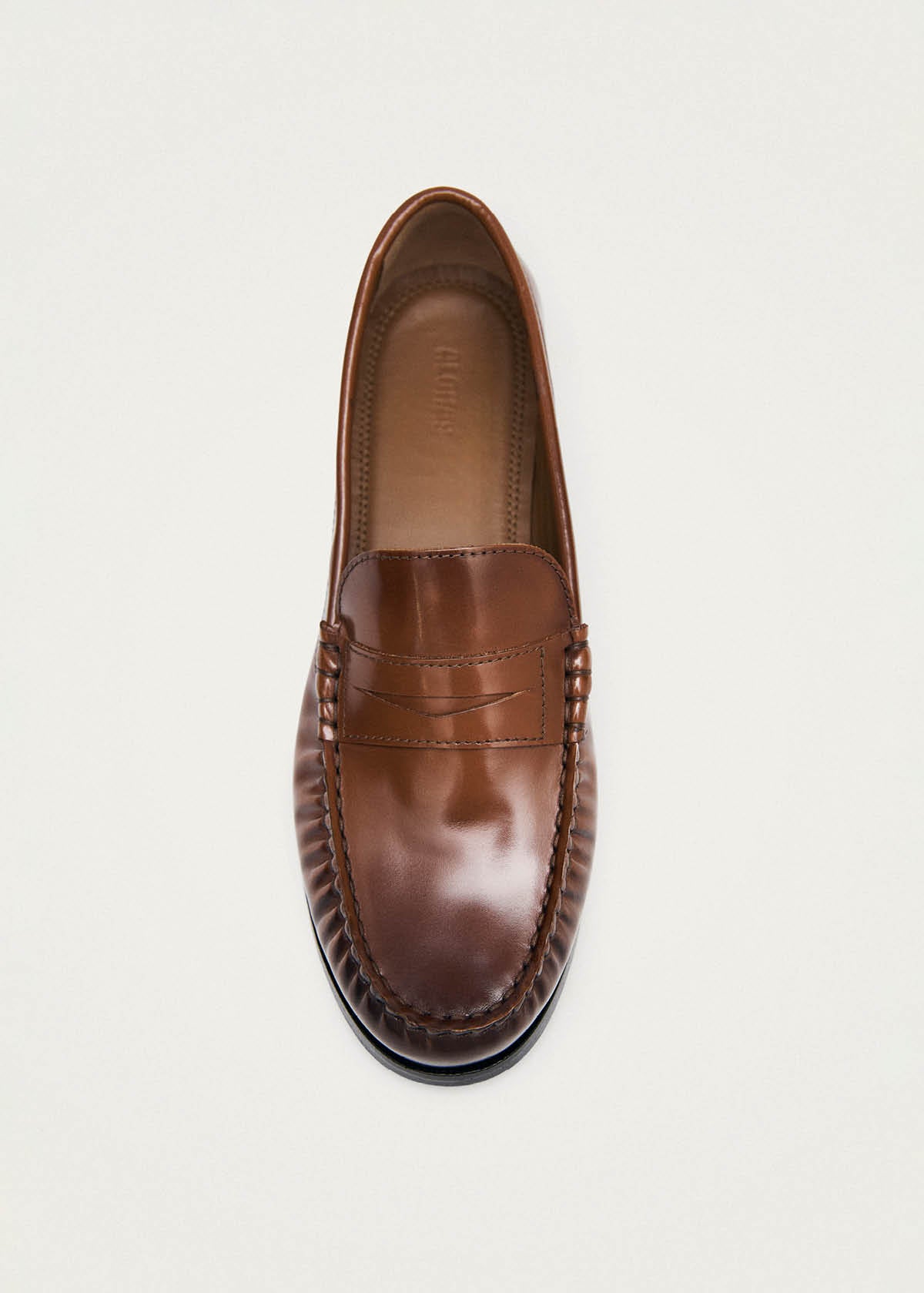 Rivet Brushed Tan Leather Loafers - Image 4