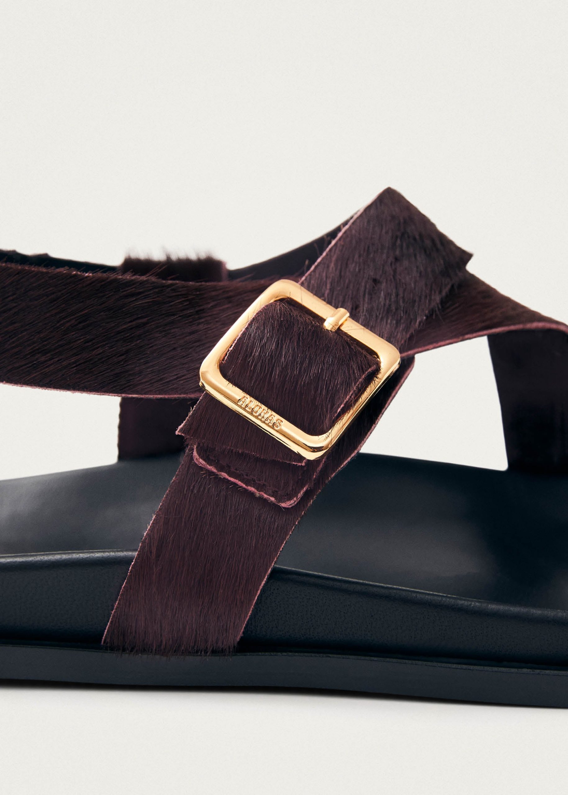 Siren Soft Burgundy Leather Sandals - Image 6