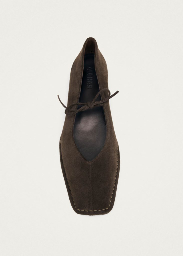Sway Suede Coffee Brown Leather Ballet Flats