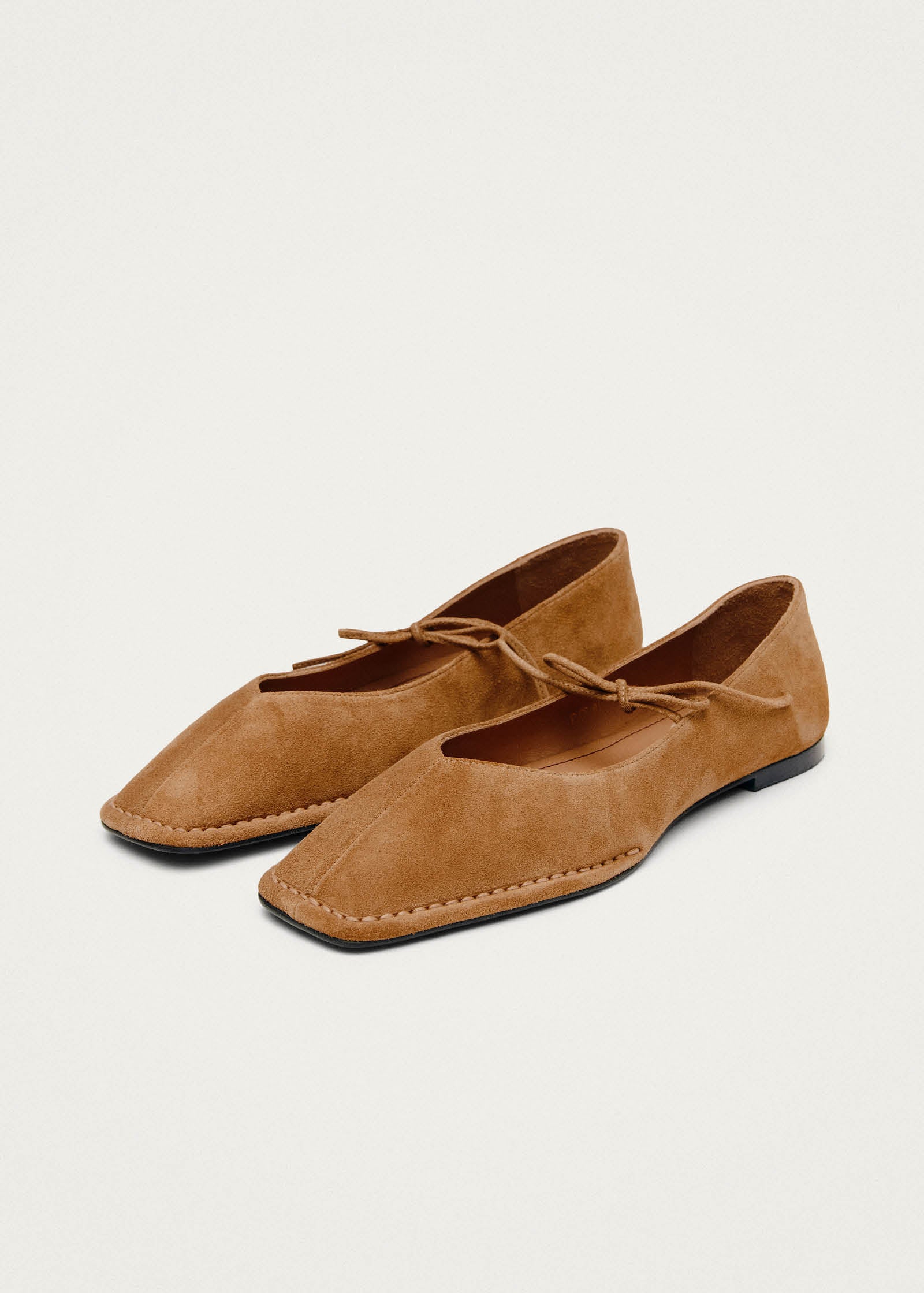 Sway Suede Tan Leather Ballet Flats - Image 5