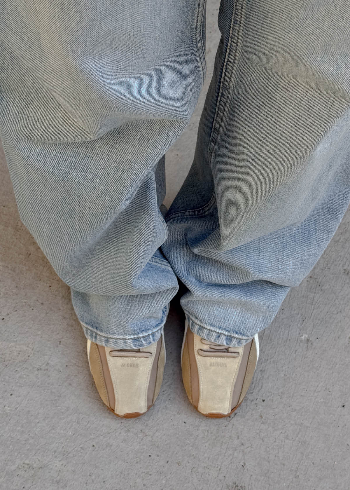 Tb.304 Nylon Beige Leather Sneakers - Image 2