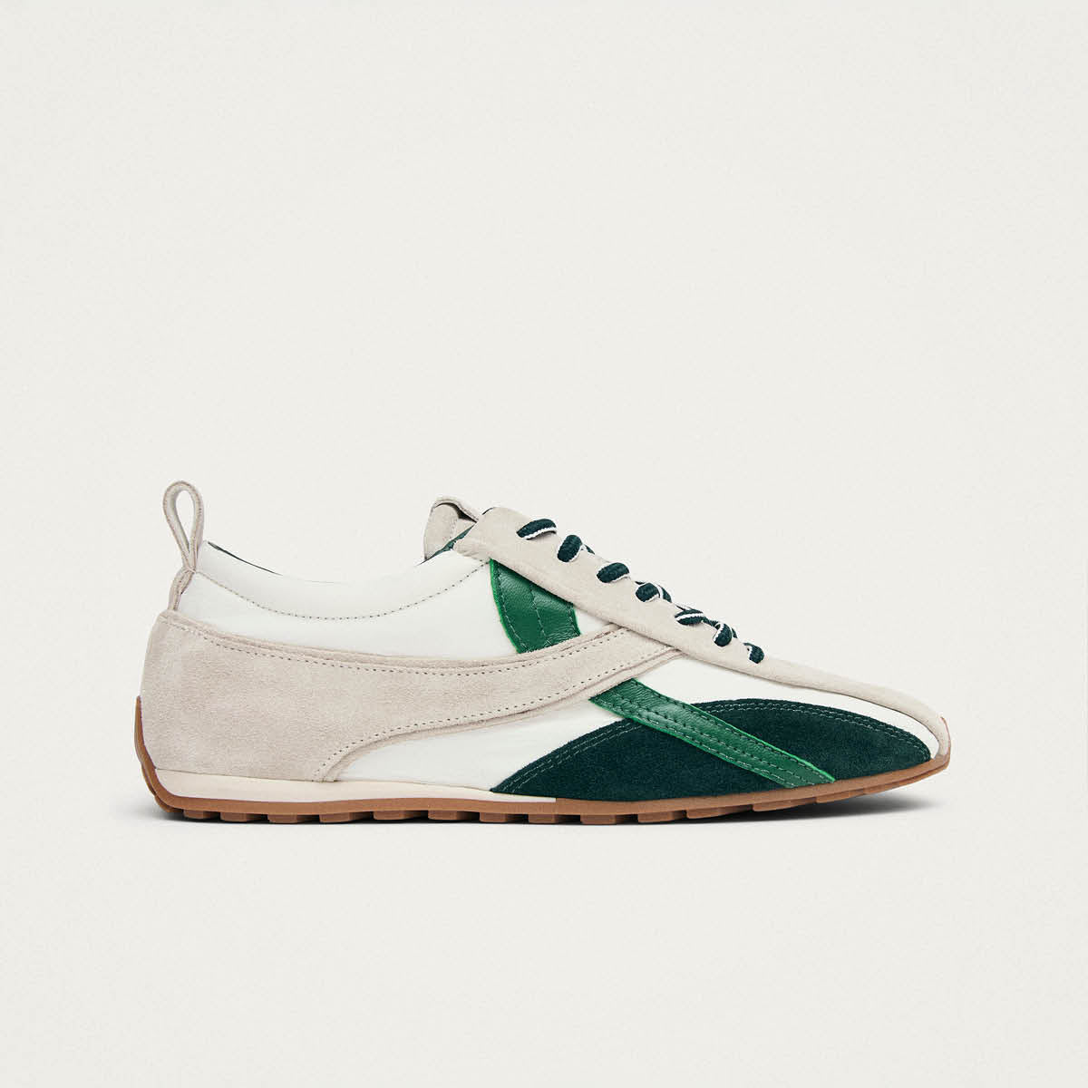 Tb.304 Nylon White & Green Leather Sneakers - Image 3
