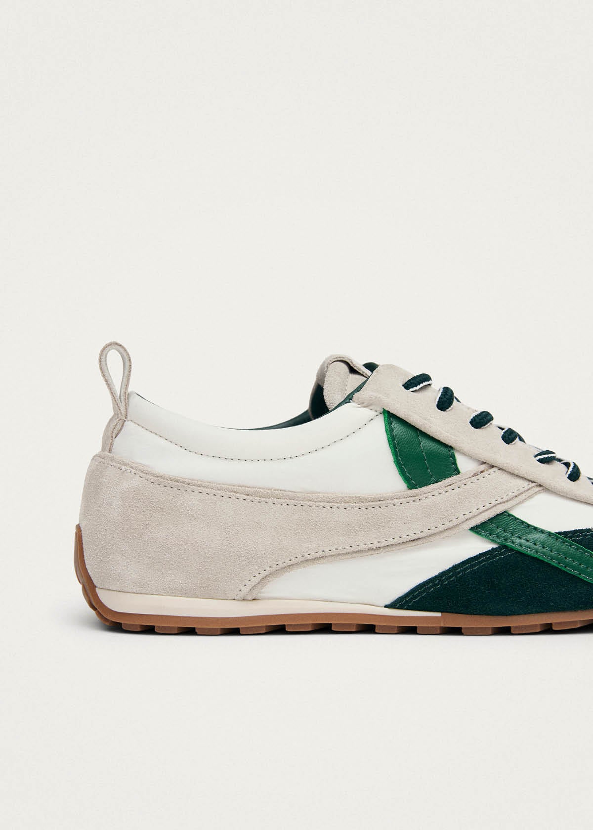 Tb.304 Nylon White & Green Leather Sneakers - Image 8