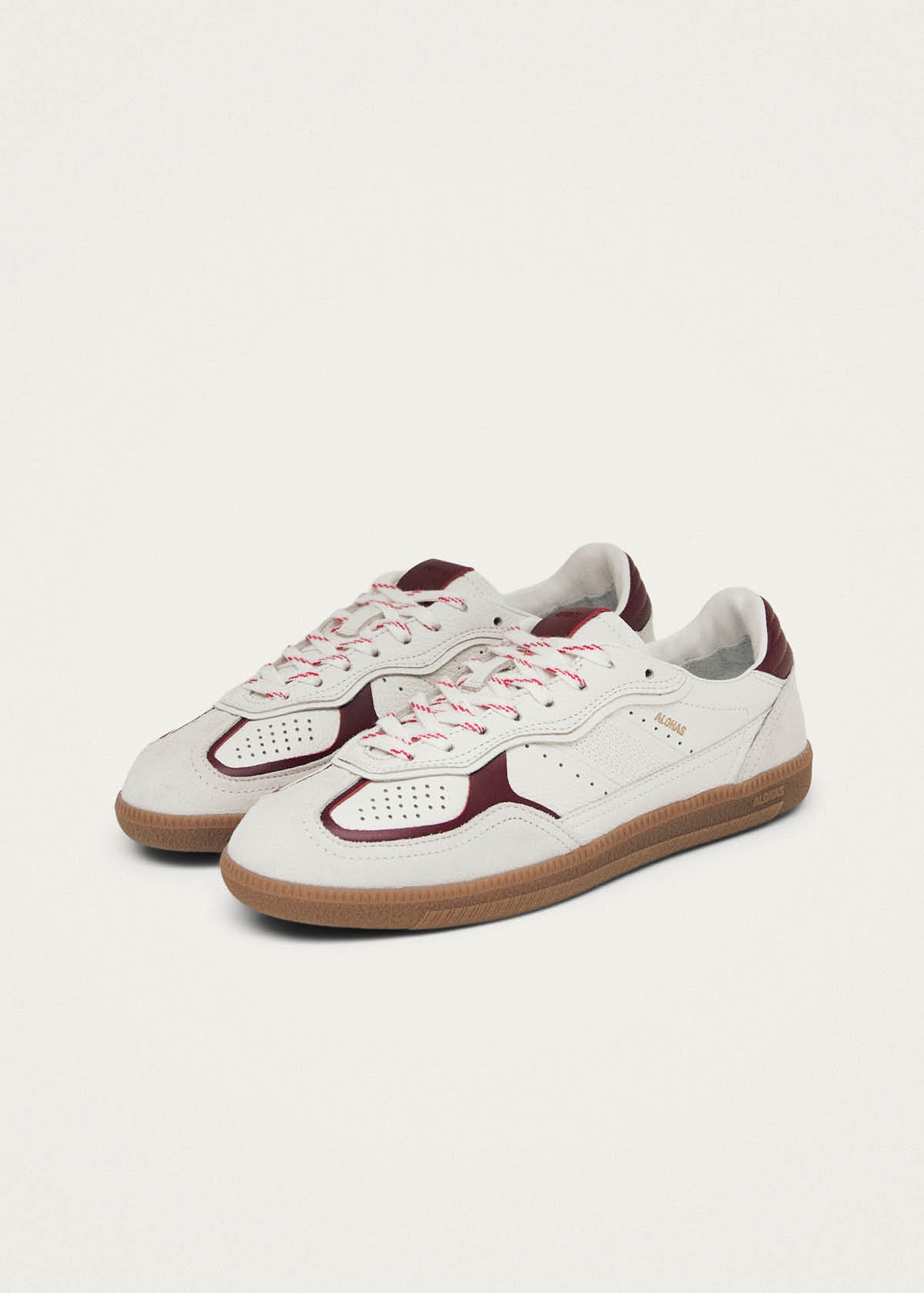 Tb.490 Rife Grain White Burgundy Leather Sneakers - Image 6