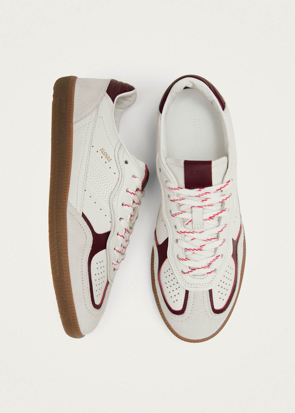Tb.490 Rife Grain White Burgundy Leather Sneakers - Image 5