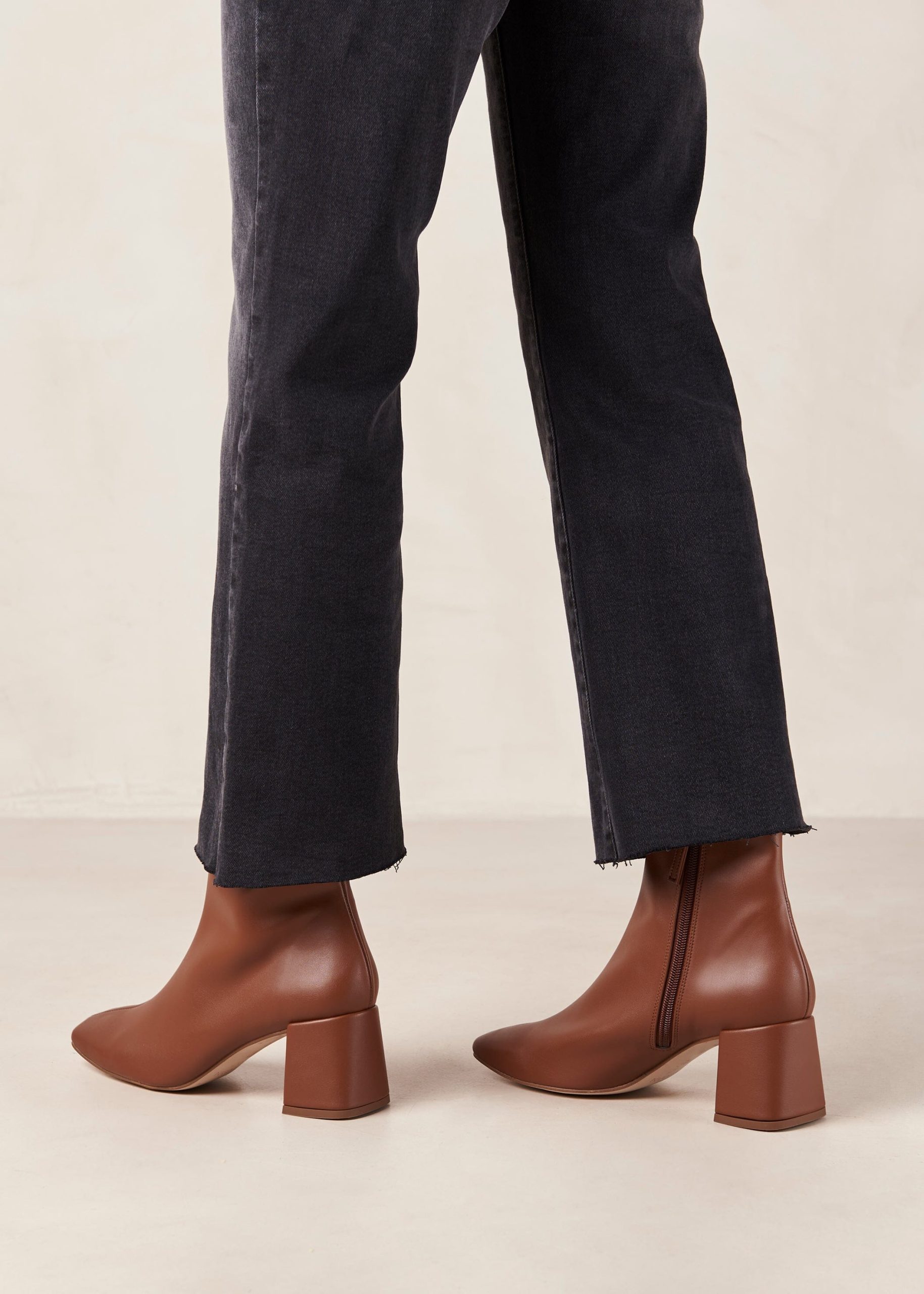 Watercolor Gingerbread Brown Vegan Leather Boots - Image 6