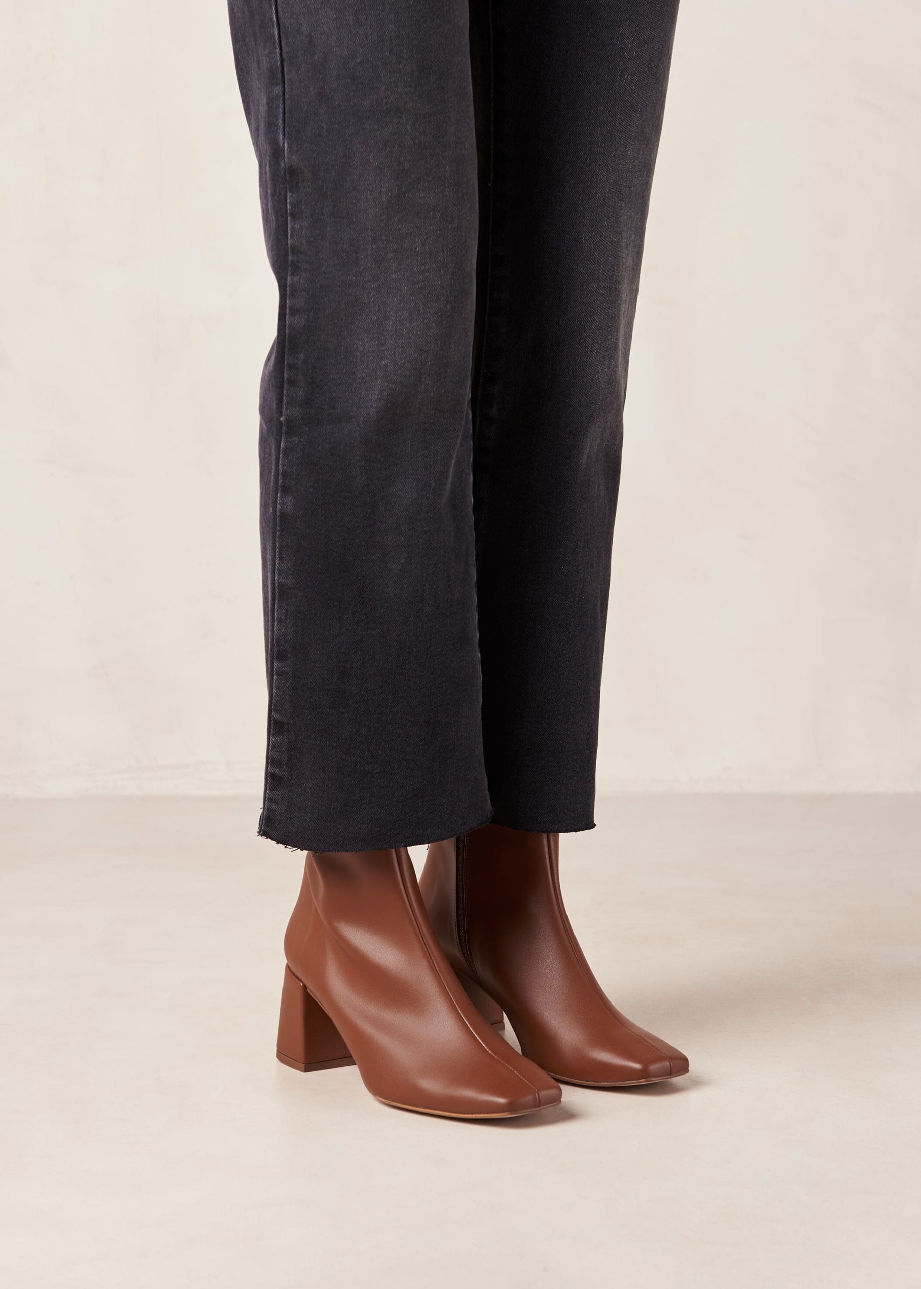 Watercolor Gingerbread Brown Vegan Leather Boots - Image 5