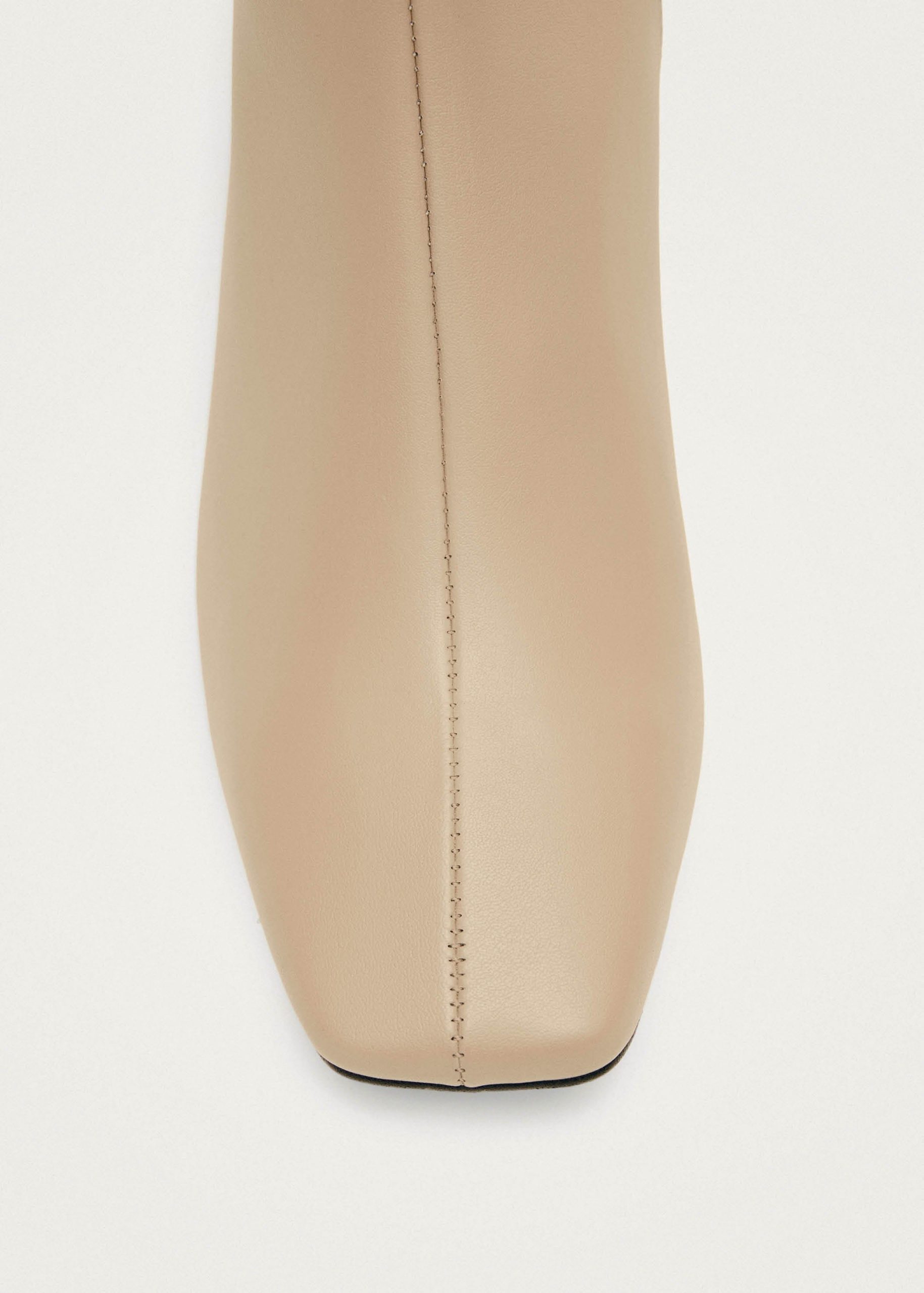 Watercolor Tahini Beige Vegan Leather Ankle Boots - Image 5