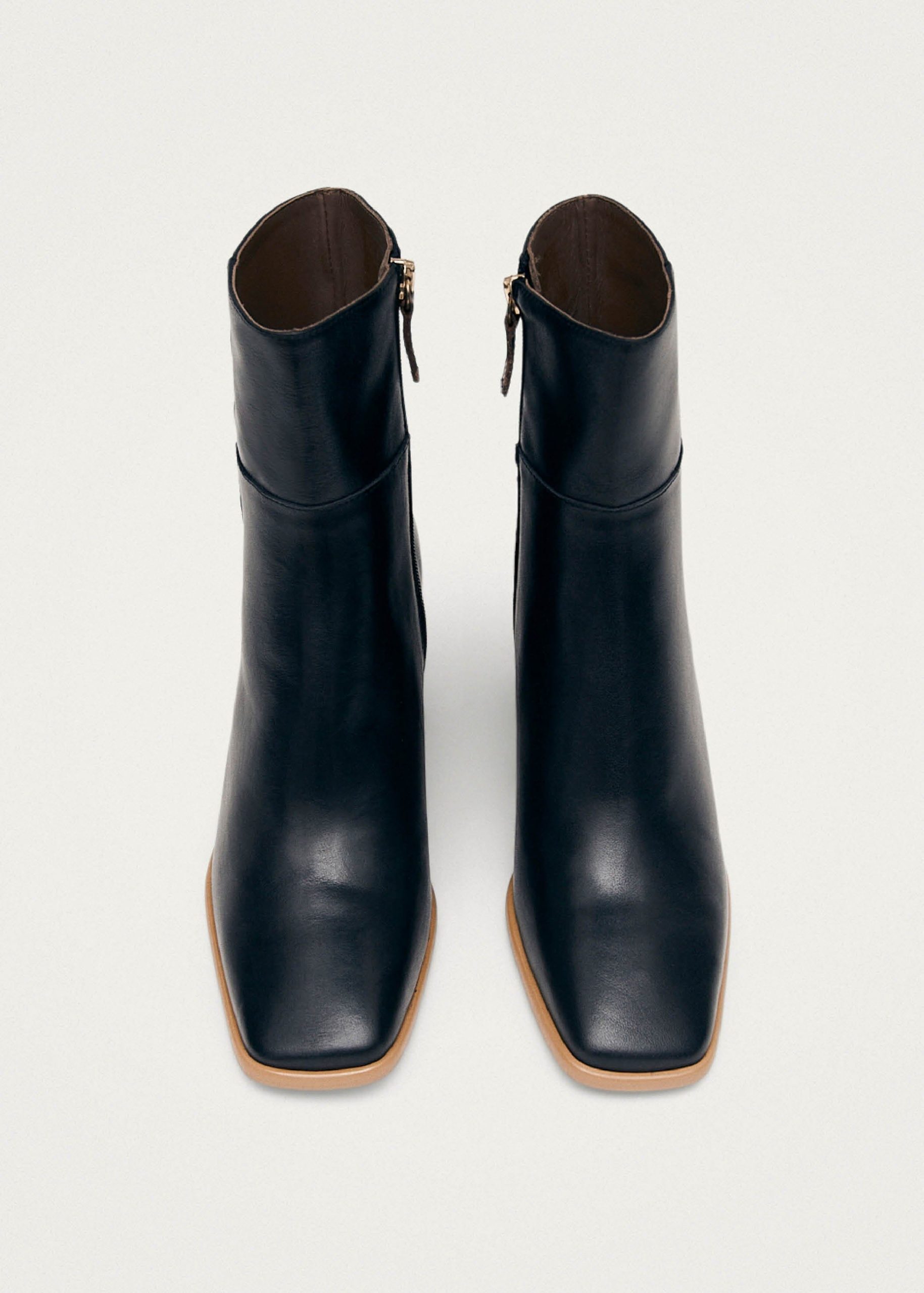 West Vintage Black Leather Ankle Boots - Image 4